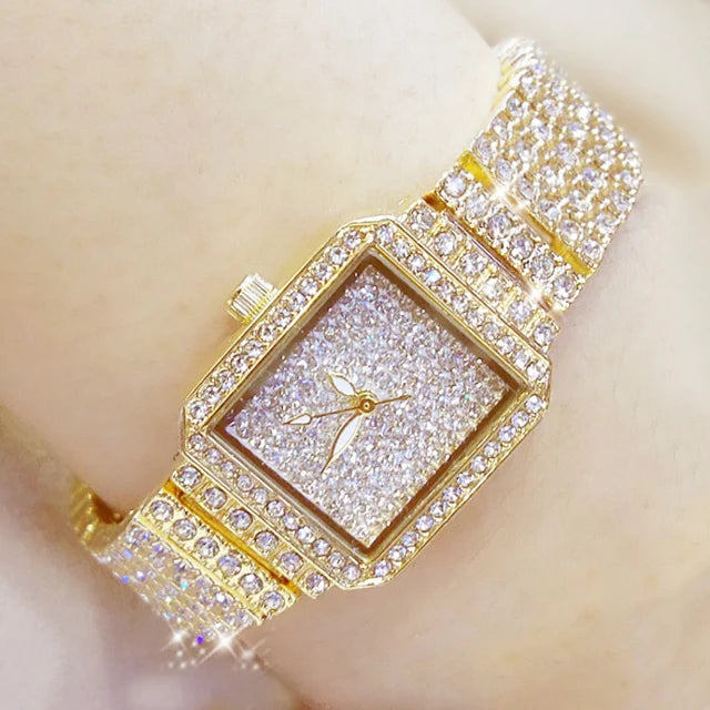 BS Women Watch Famous Luxury Brands Diamond Ladies Wrist Watches Female Small Wristwatch Rose Gold Watch Women Montre Femme