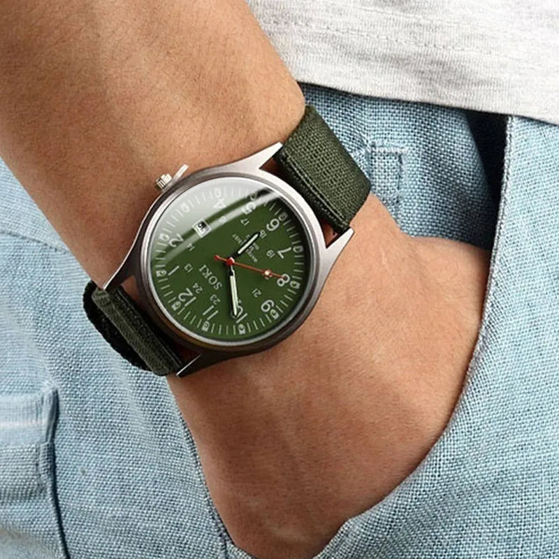 Fashion Mens Watches Luminous Hands Clock Luxury Military Sports Date Quartz Wristwatch Men Casual Nylon Watch relogio masculino