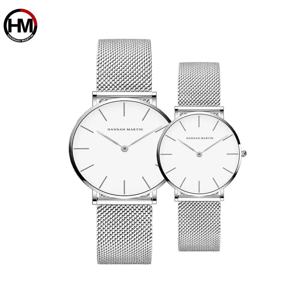 Couple Watches Dropship Simple 1 Set Watch Casual Fashion Steel Mesh Steel Waterproof Luxury Brand Sport Watch Relogio Masculino
