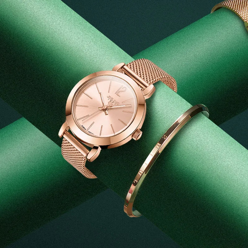Rose Gold Mesh Watch