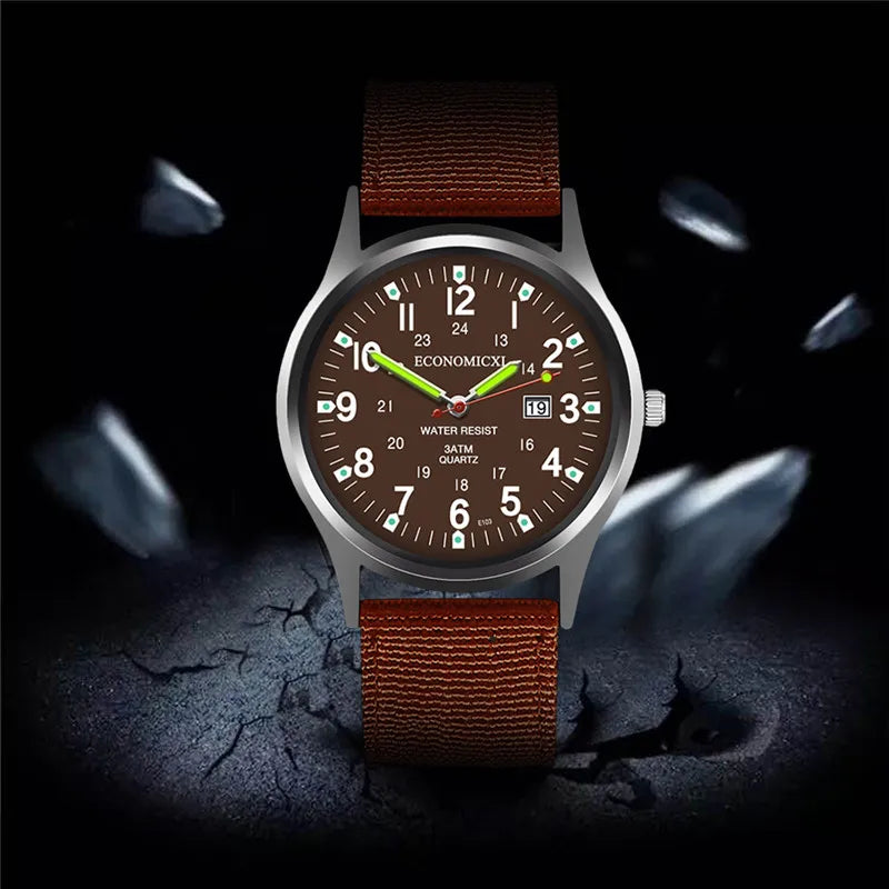 Fashion Mens Watches Luminous Hands Clock Luxury Military Sports Date Quartz Wristwatch Men Casual Nylon Watch relogio masculino