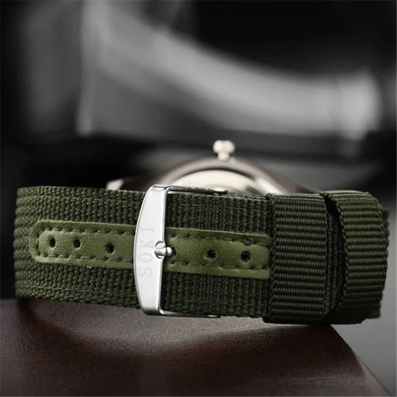 Fashion Mens Watches Luminous Hands Clock Luxury Military Sports Date Quartz Wristwatch Men Casual Nylon Watch relogio masculino