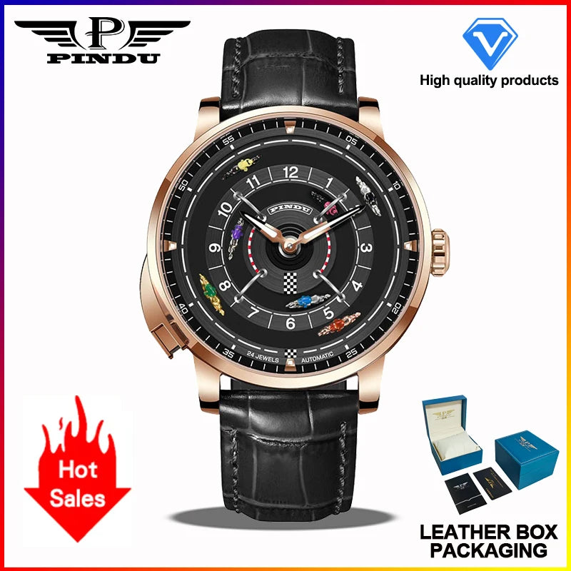 Pindu Horse Gambling Series Men's Full Automatic Mechanical Watch European Racing Roulette Entertainment Design Party Watch