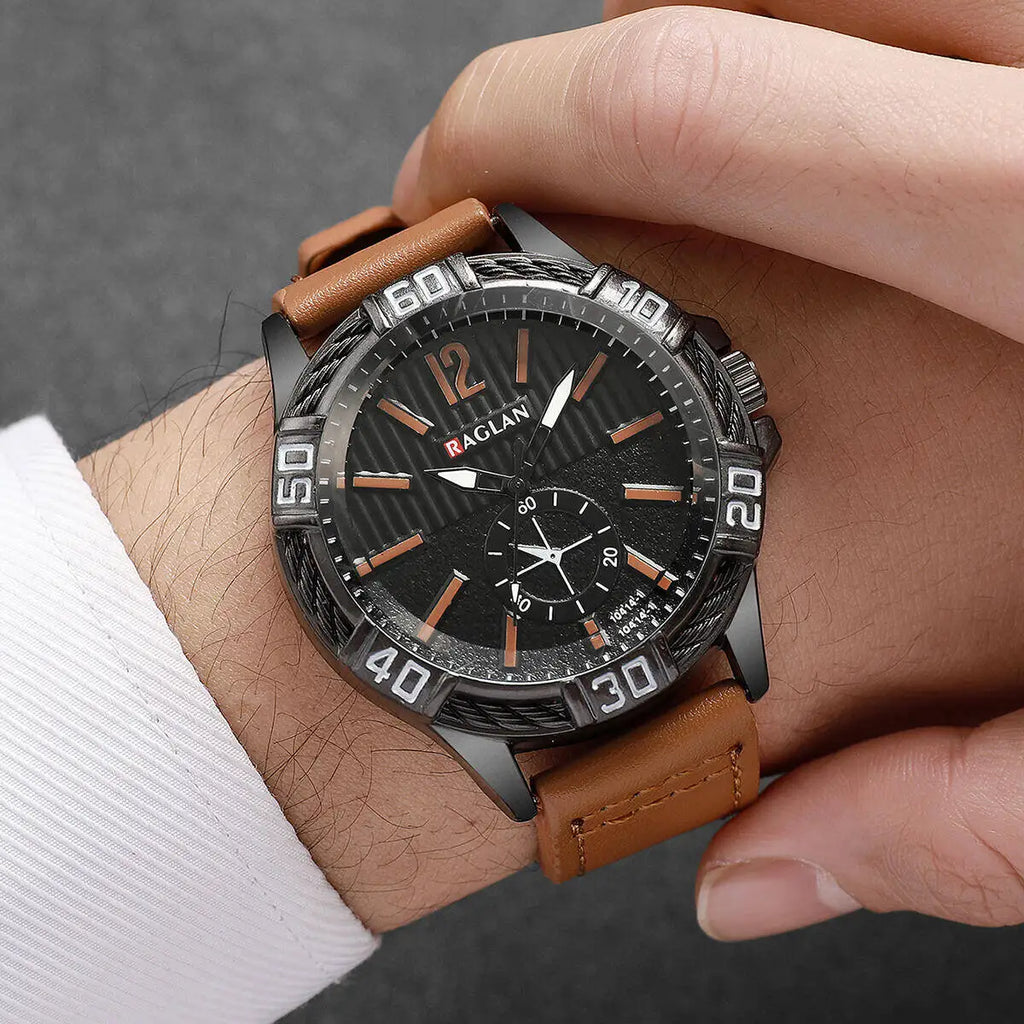 Fashion Men's Watch Casual Leather Strap Men Business Wrist Watches Reloj Hombre（Without Box）