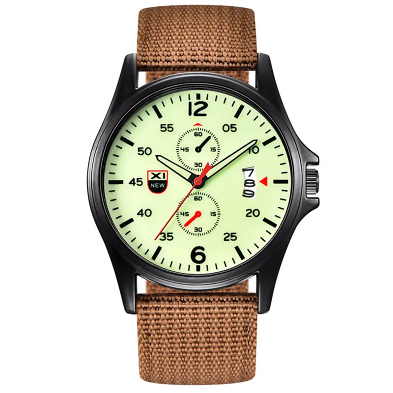 Genuine XINEW Brand Men Watches Students Fashion Casual Nylon Band Sports Date Quartz Wrist Watch Black Relogios Masculinos 2025