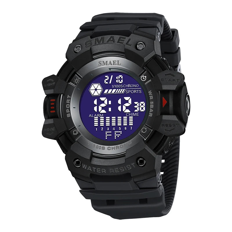 SMAEL Military Digital Watch LED Sports Wristwatches 50m Waterproof LED Stopwatch 8050 Army Watches Digital Big Dail Clock Alarm