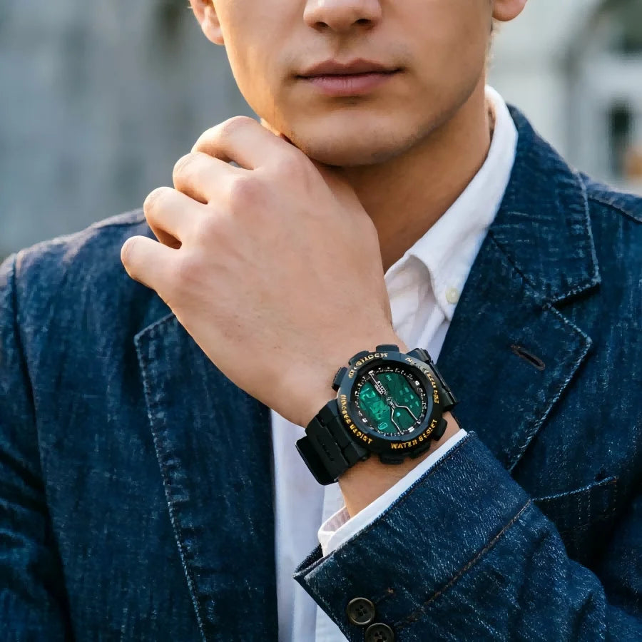 Digital Watches Sports LED Wristwatches Men's 30m Waterproof Watch Digital Light Stopwatch Watch for Men Student Teens