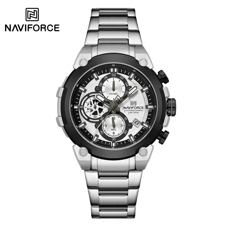 NAVIFORCF Men's Military Watch Luxury Waterproof Quartz Chronograph Wristwatch Fashionable Masculino Hot Fashion  Clock Watch