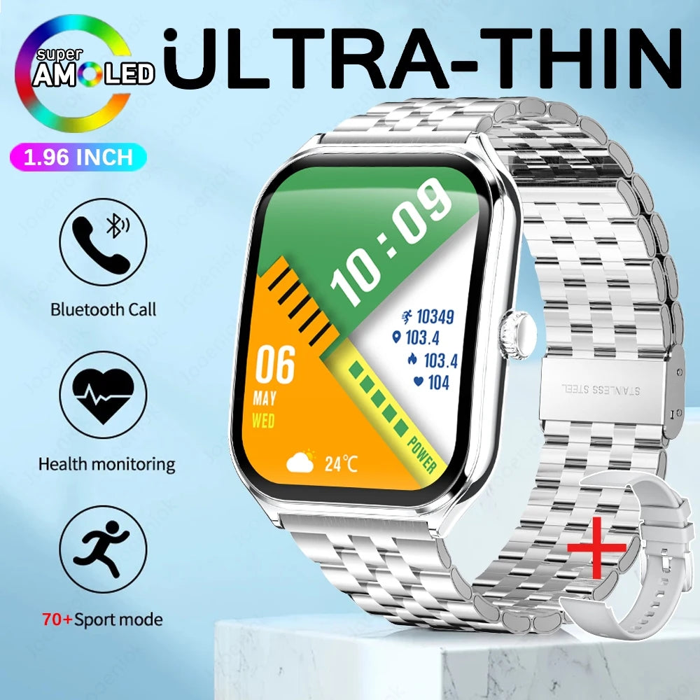 2026 New Ultra-thin Durable Women Smart Watch 1.96" Amoled Screen Sport Health Fitness Wireless Bluetooth Call Smartwatch
