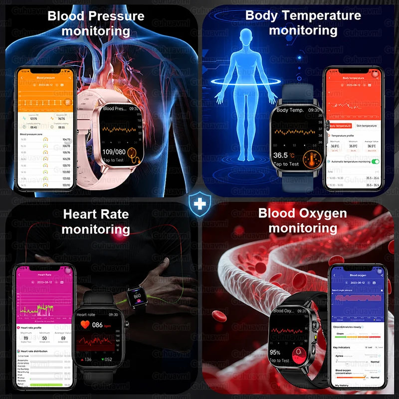 2026 Nursing Grade Smartwatch Men 2.0inch AMOLED ECG Heart Health BP Lipid Uric Acid Monitor Bluetooth Call Outdoor Sports Watch