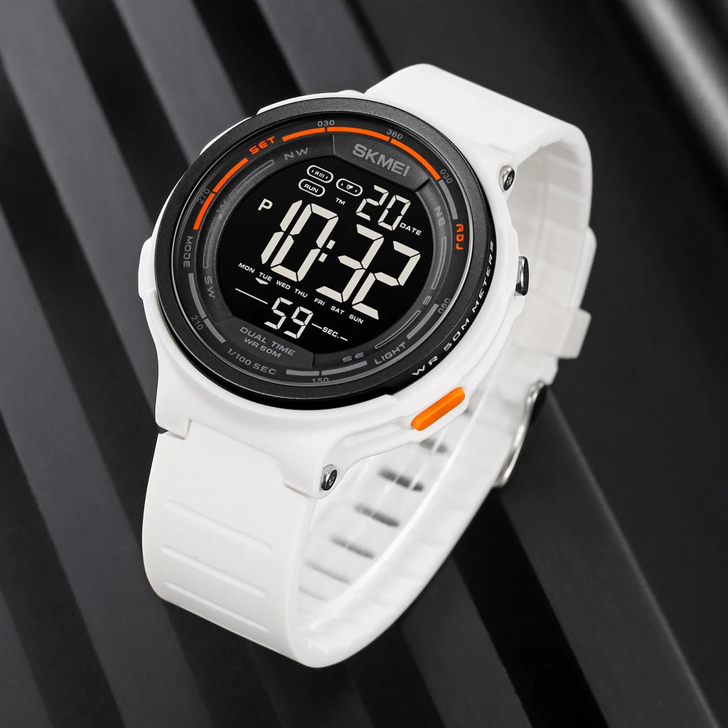 SKMEI Fashion Mens Sport Watches Digital LED Light Countdown For Men Women 5Bar Waterproof Wristwatches Alarm Clock