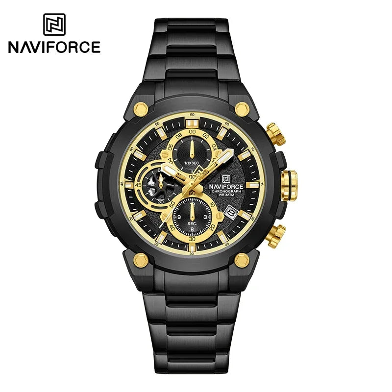 NAVIFORCF Men's Military Watch Luxury Waterproof Quartz Chronograph Wristwatch Fashionable Masculino Hot Fashion  Clock Watch