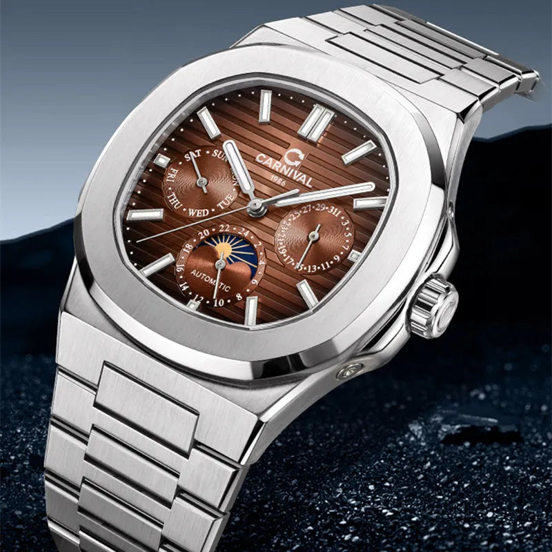 Switzerland Carnival Automatic Watch for Men Luxury Brand MIYOTA Mechanical Men‘s Watches Nautilus Moonphase Reloj Hombre Montre