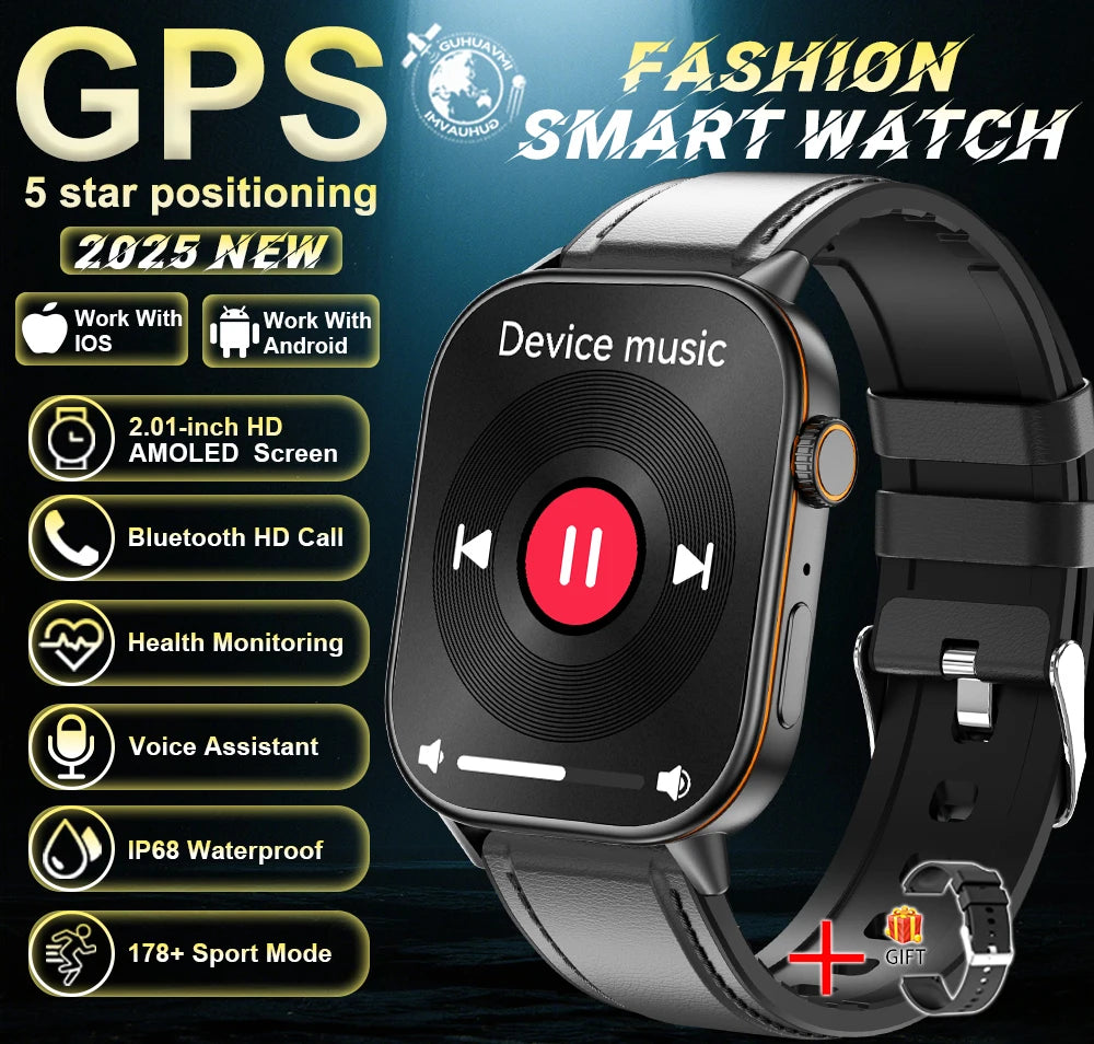 2026New Dual-band GNSS GPS Sports Smart Watches IP68K Swim Compass Heart rate tracker Military Bluetooth Call Bracelet Men Women