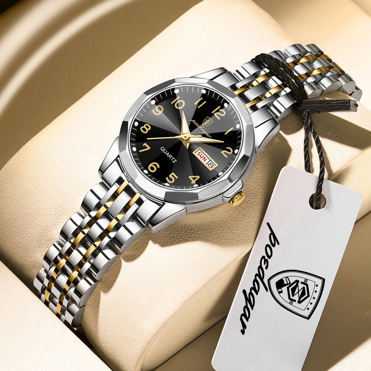 POEDAGAR Brand Watches For Couple Waterproof Date Week Couple's Watches Quartz Stainless Steel Fashion Lovers Watch Set+Box Gift
