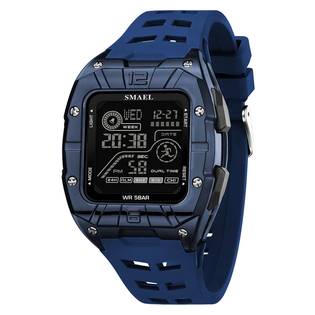 SMAEL8127 brand men's electronic watch fashion outdoor sports waterproof dial stopwatch alarm clock digital LED electronic watch