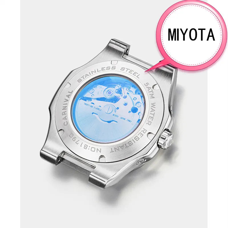 Switzerland Carnival Automatic Watch for Men Luxury Brand MIYOTA Mechanical Men‘s Watches Nautilus Moonphase Reloj Hombre Montre