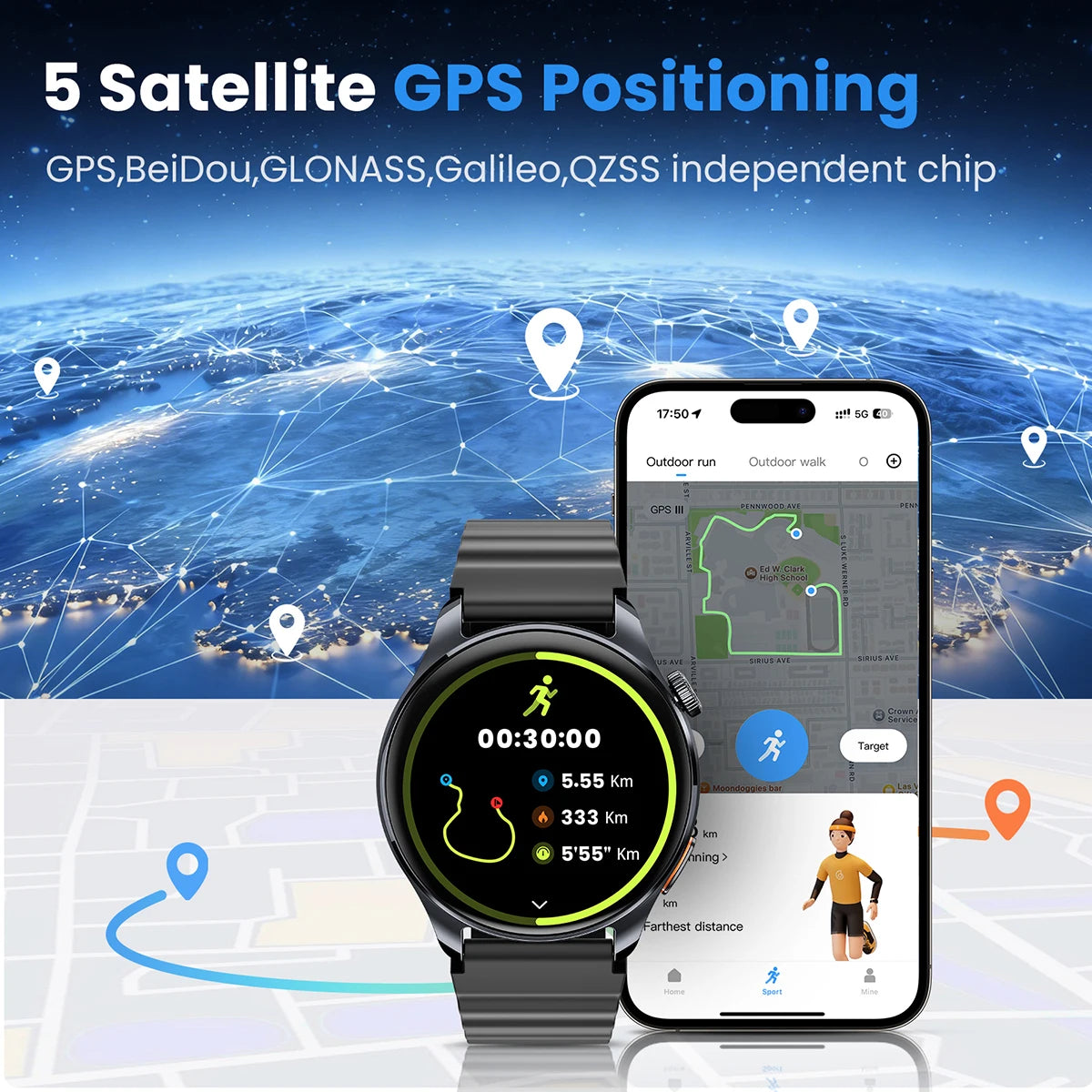 AMOLED GPS Smartwatch