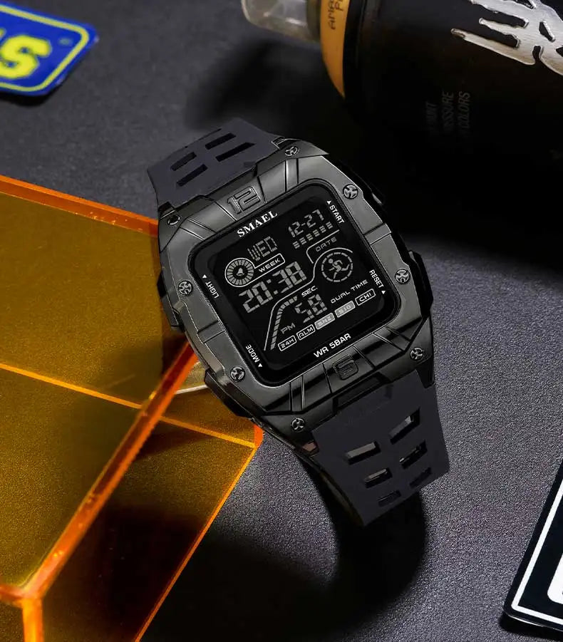 SMAEL8127 brand men's electronic watch fashion outdoor sports waterproof dial stopwatch alarm clock digital LED electronic watch