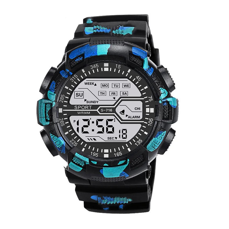 Digital Watches Sports LED Wristwatches Men's 30m Waterproof Watch Digital Light Stopwatch Watch for Men Student Teens