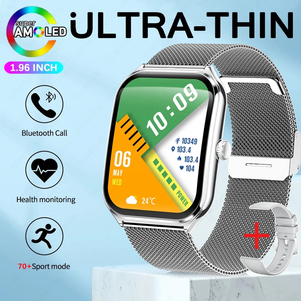 2026 New Ultra-thin Durable Women Smart Watch 1.96" Amoled Screen Sport Health Fitness Wireless Bluetooth Call Smartwatch