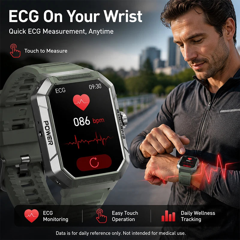 2026 New 2.02" Smart Watch Professional ECG & PPG Health Monitor Bluetooth Call GPS Track Recorder IP68 Waterproof for Men Women