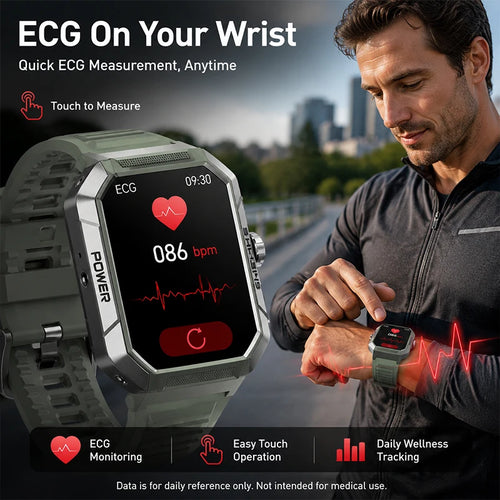 2026 New 2.02" Smart Watch Professional ECG & PPG Health Monitor Bluetooth Call GPS Track Recorder IP68 Waterproof for Men Women