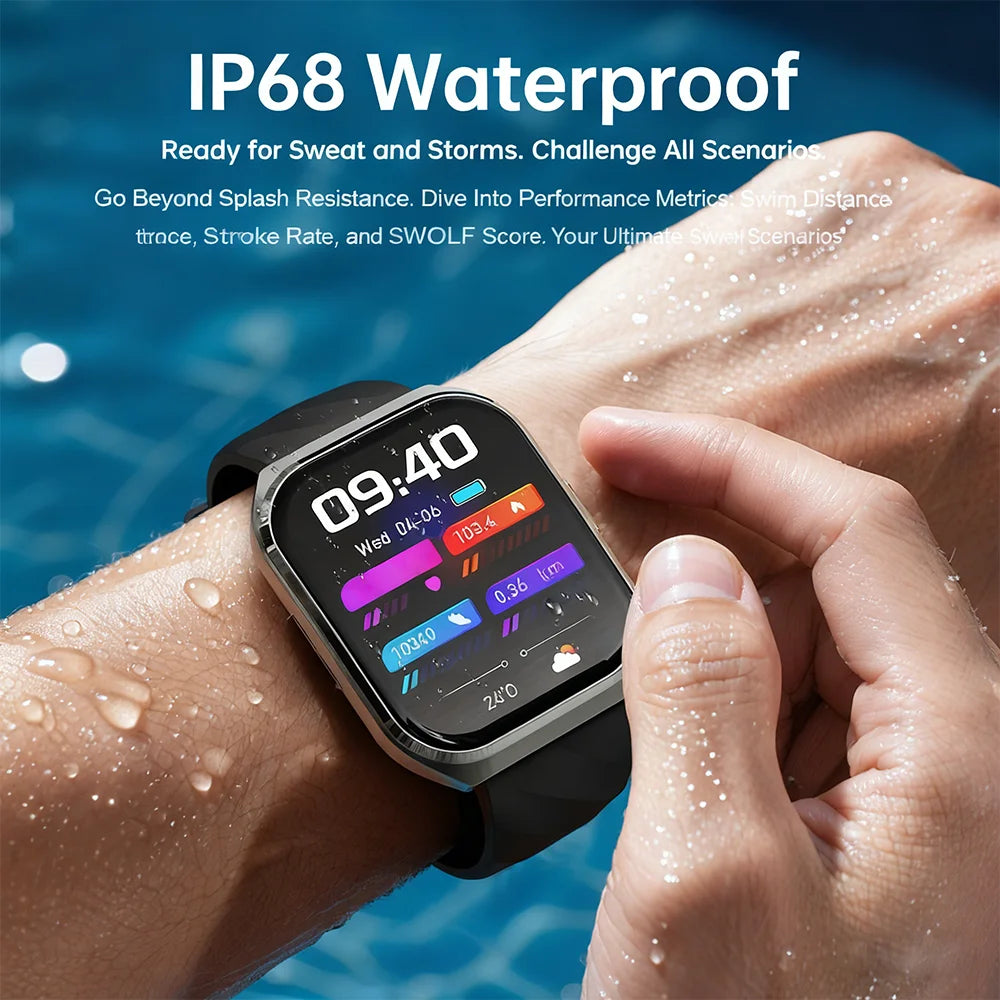 New Smart Watch Man 1000mAh Long Standby Outdoor Smartwatch Men IP68 Waterproof Heart Rate Sport BT Call Big Battery Smart watch