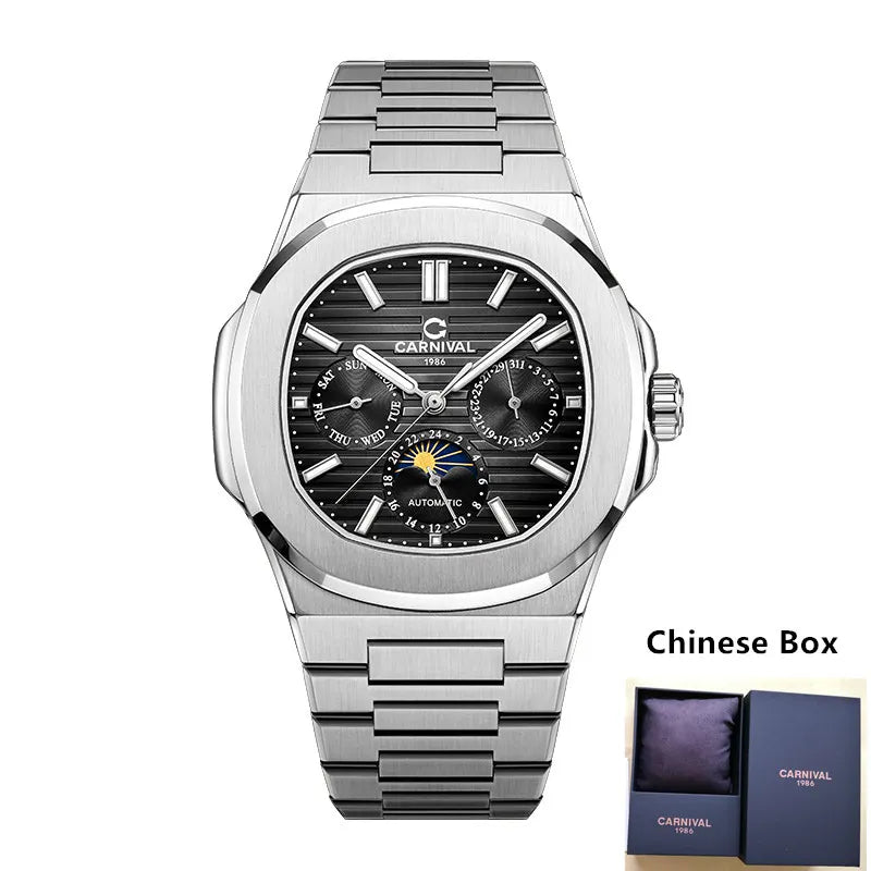 Switzerland Carnival Automatic Watch for Men Luxury Brand MIYOTA Mechanical Men‘s Watches Nautilus Moonphase Reloj Hombre Montre