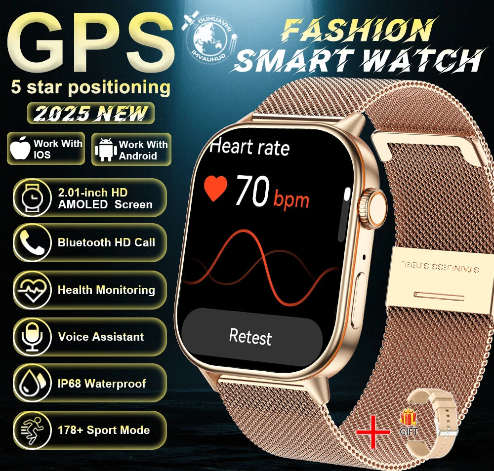 2026New Dual-band GNSS GPS Sports Smart Watches IP68K Swim Compass Heart rate tracker Military Bluetooth Call Bracelet Men Women