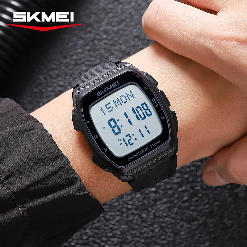 SKMEI 2441 Daily Leisure LED Display Electronic Men's Watch Waterproof Countdown Sports Military Digital Clock reloj hombre