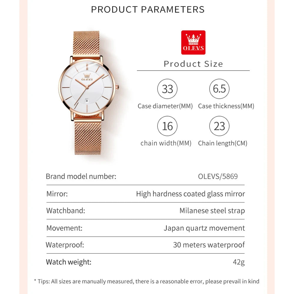 Slim Calendar Watch