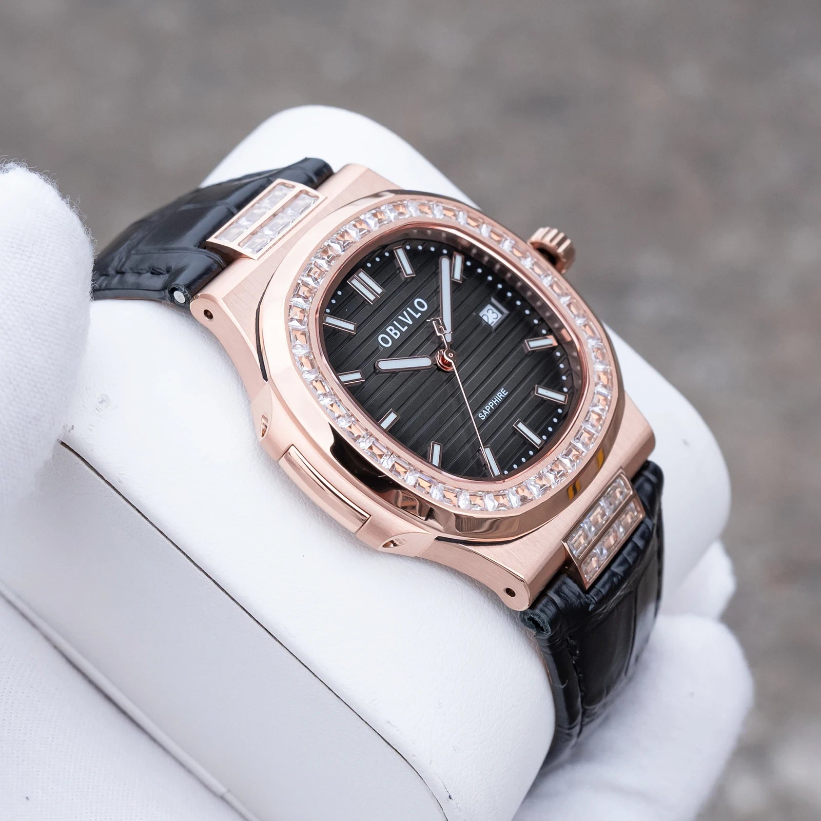 Rose Gold Leather Watch