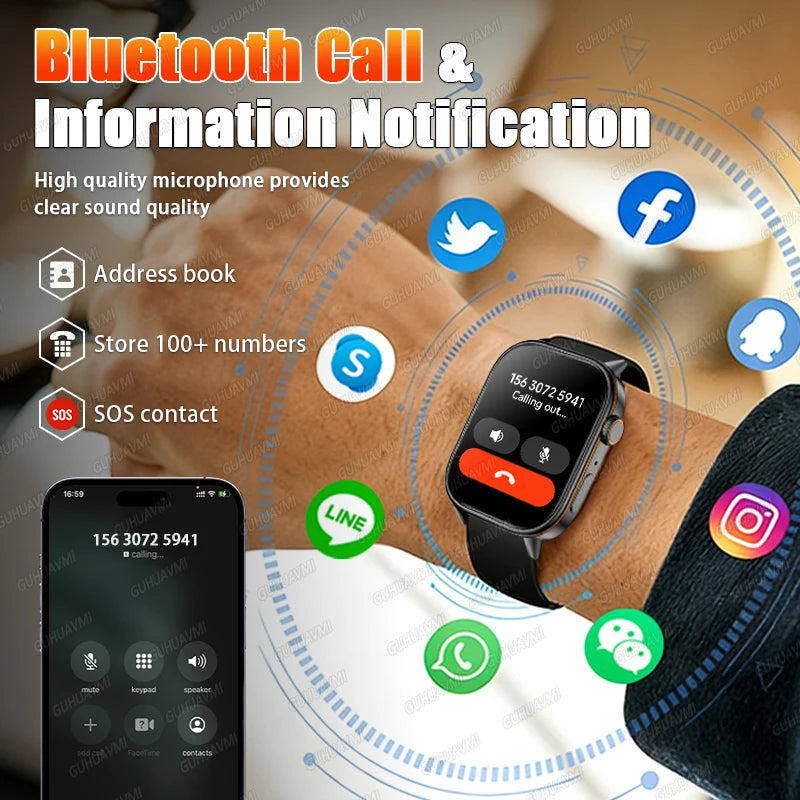 2026New Dual-band GNSS GPS Sports Smart Watches IP68K Swim Compass Heart rate tracker Military Bluetooth Call Bracelet Men Women