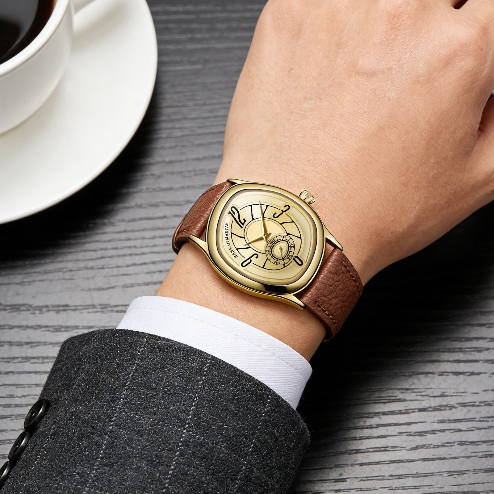 Geometric Leather Watch