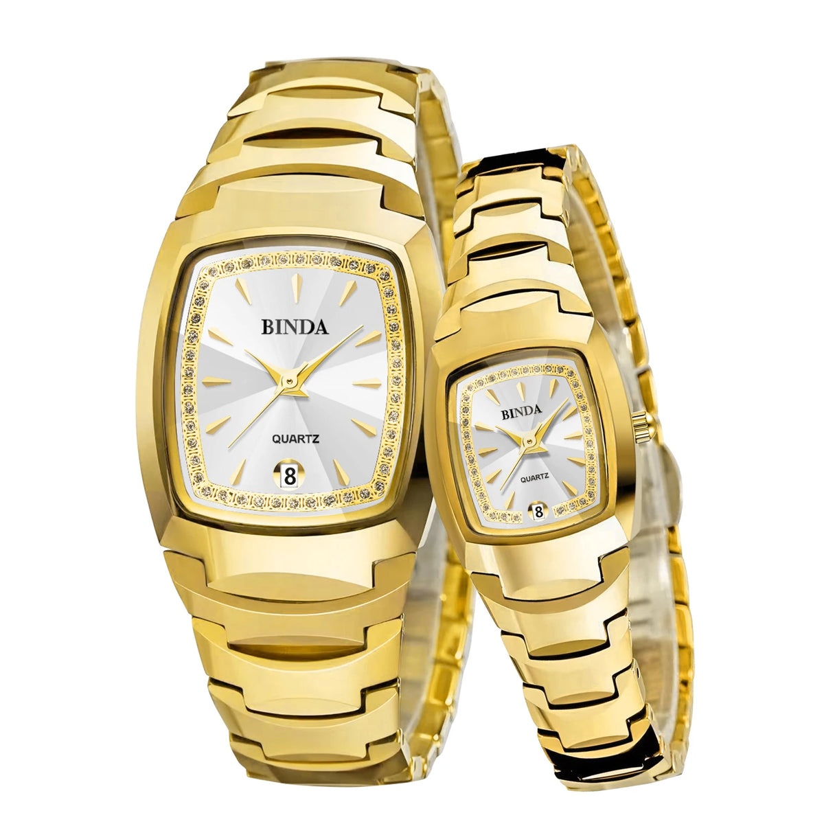 2PCS Couple Watches Luxury Fashion Men Women Matching His and Hers Quartz Watches Simple Band with Gift Box