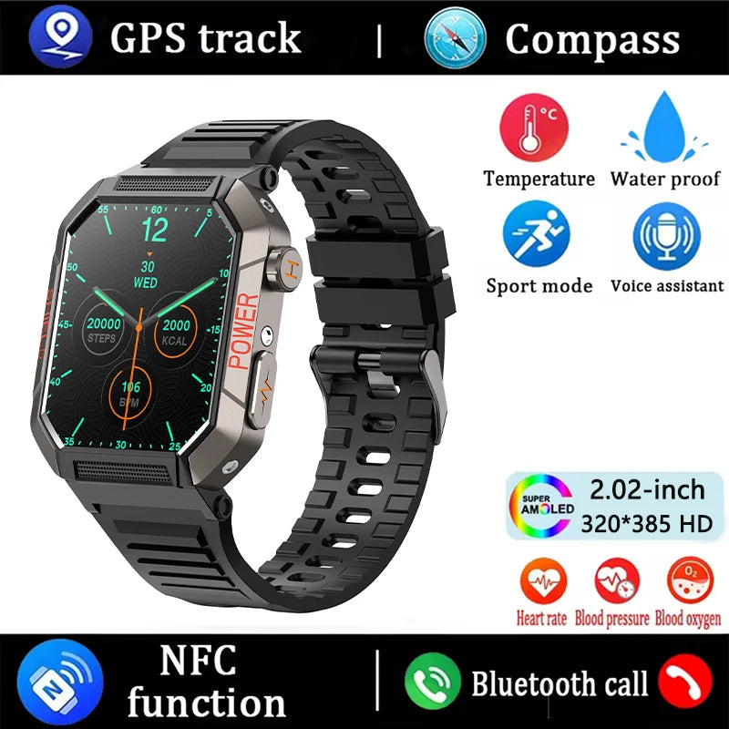 2026 New 2.02" Smart Watch Professional ECG & PPG Health Monitor Bluetooth Call GPS Track Recorder IP68 Waterproof for Men Women