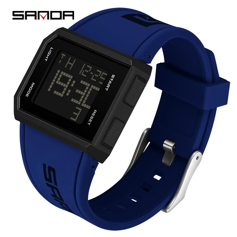 SANDA Brand Men's Digital Watch Chronograph Sport Electronic Bracelet Waterproof Men Wristwatch Alarm Clock Mens Watches 9003