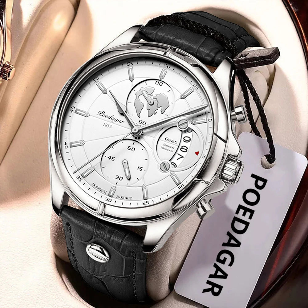 Leather Chronograph Watch