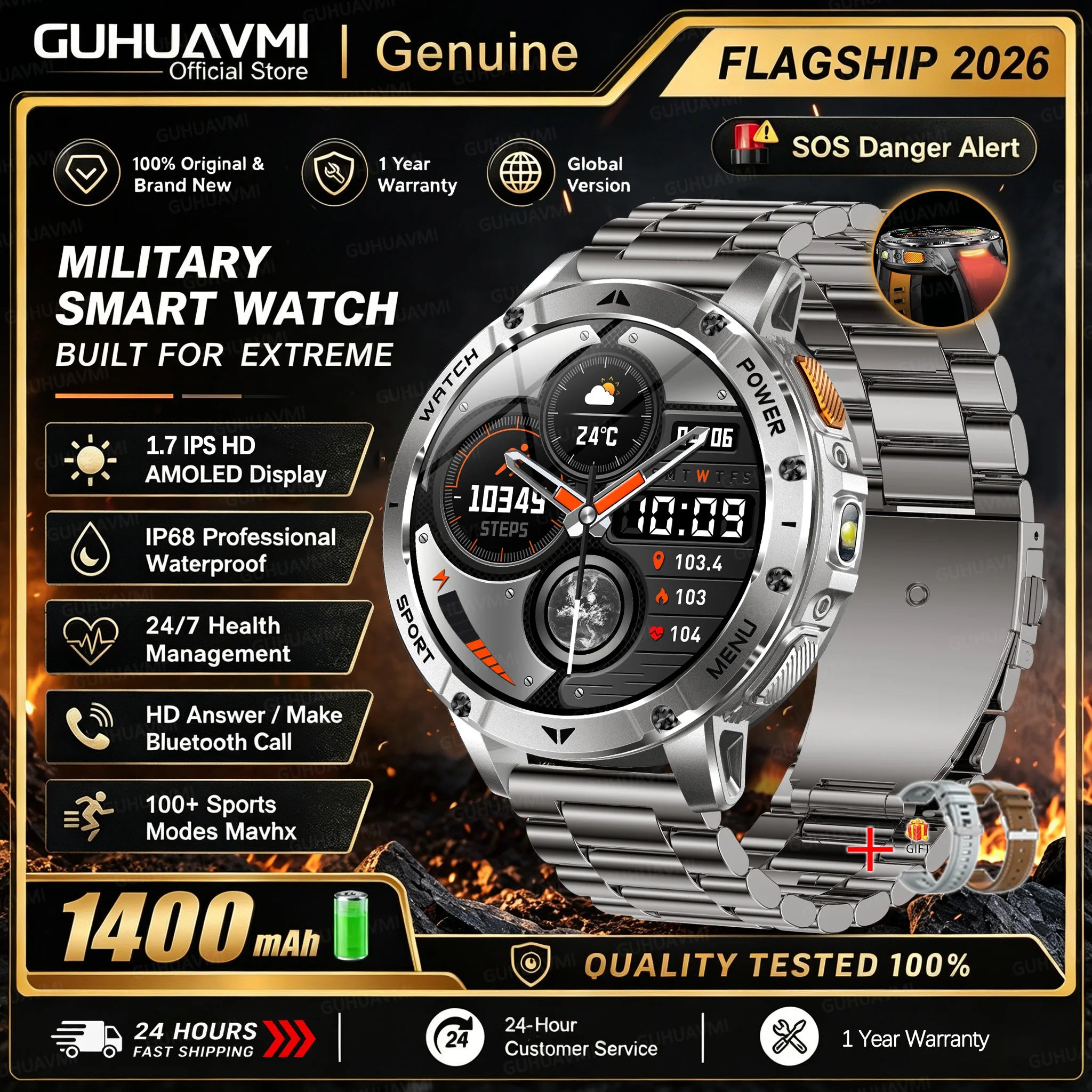 Rugged Steel Smartwatch