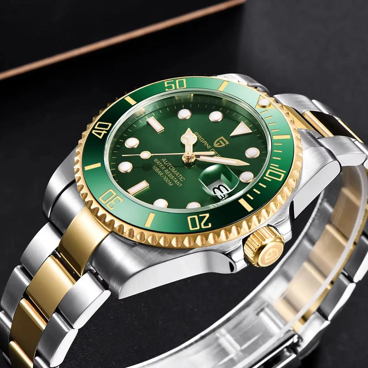 PAGANI DESIGN Classic Luxury Men's Mechanical Watches   Luminous Calendar Diving Watch Stainless Steel Sapphire Celebrity Choice