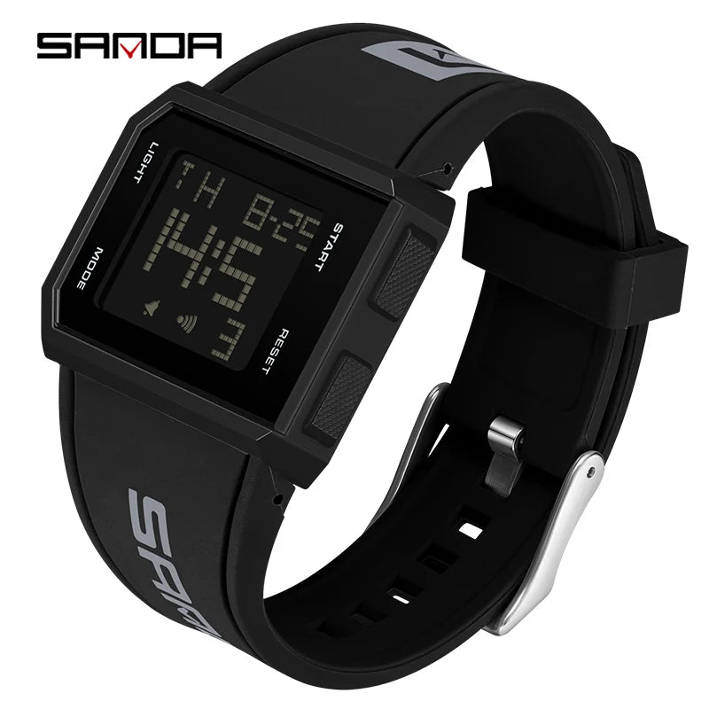 SANDA Brand Men's Digital Watch Chronograph Sport Electronic Bracelet Waterproof Men Wristwatch Alarm Clock Mens Watches 9003