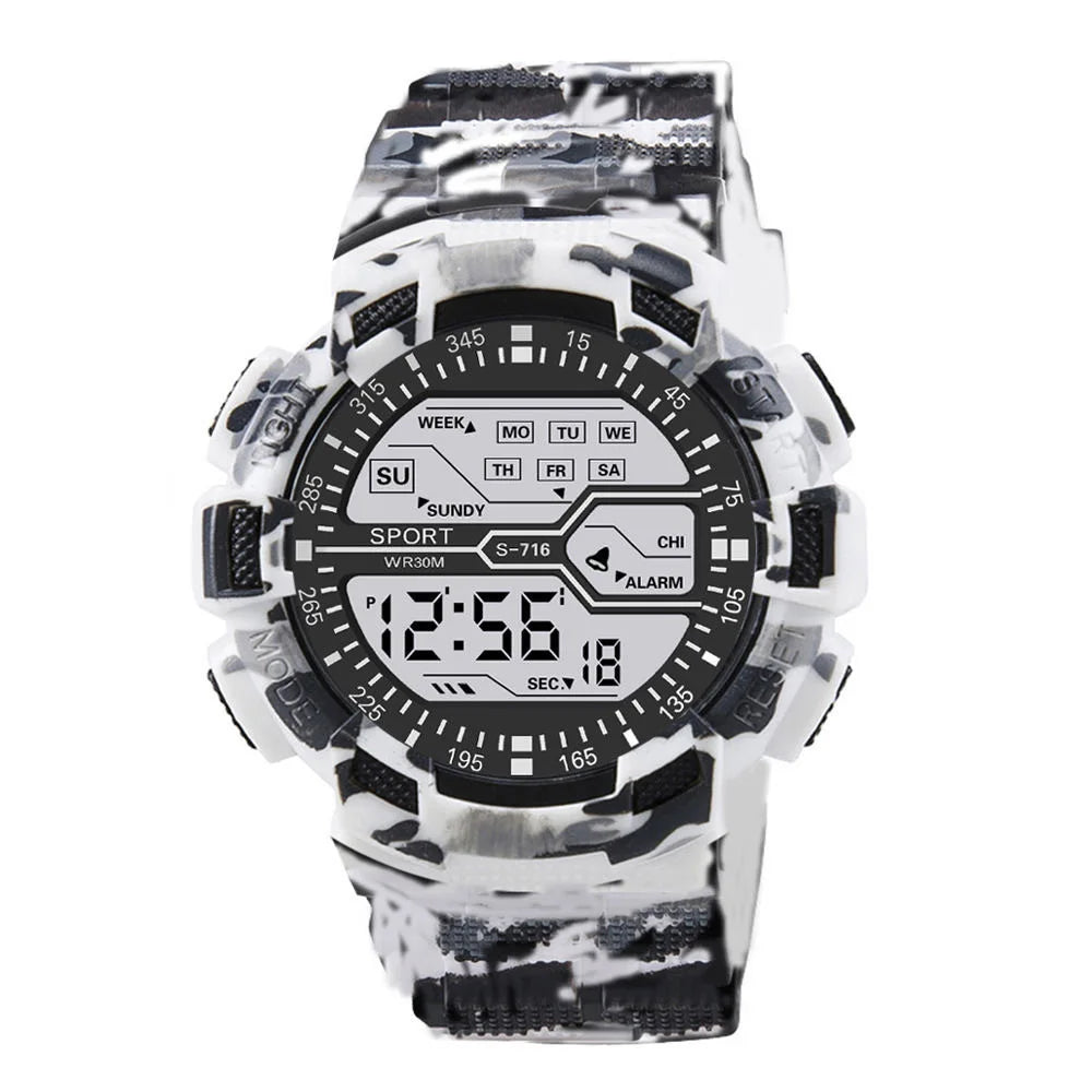 Digital Watches Sports LED Wristwatches Men's 30m Waterproof Watch Digital Light Stopwatch Watch for Men Student Teens