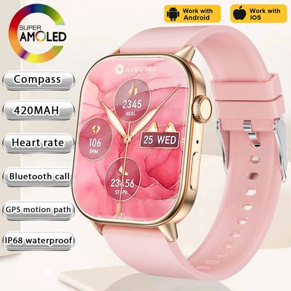 Newly Built-in GPS Sports Fitness Pilates Smart watch Women Fashion Precise Positioning 5ATM Waterproof Bluetooth Call Bracelets