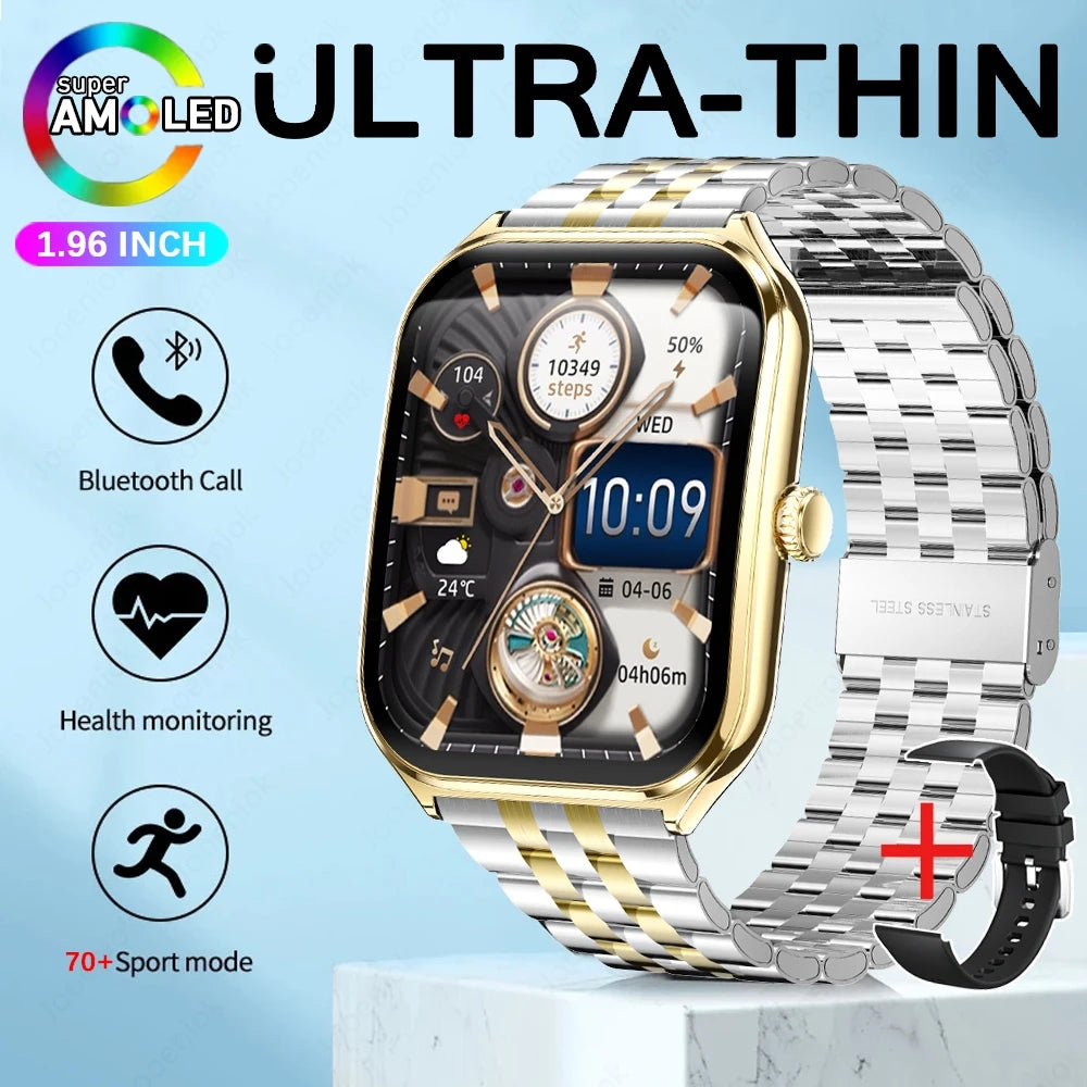2026 New Ultra-thin Durable Women Smart Watch 1.96" Amoled Screen Sport Health Fitness Wireless Bluetooth Call Smartwatch