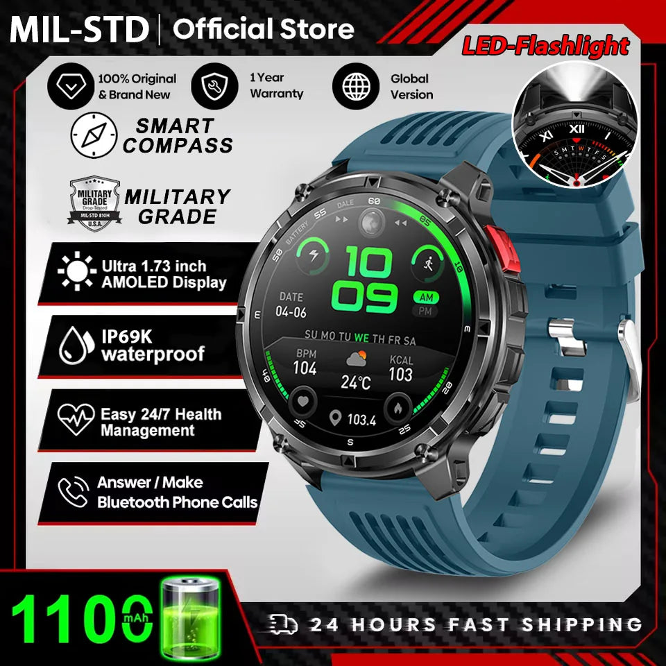 2026 New T-Rex3 Pro GPS Tracker 1100mAh Smartwatch Men 120-Day Standby Clock Rugged Outdoor Sport 10ATM Waterproof Call Watches