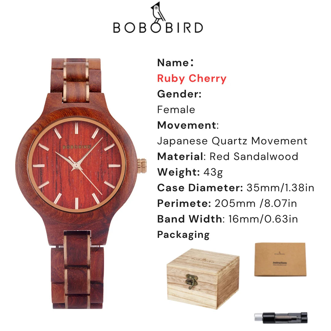 BOBO BIRD New Design Watch Women Reloj Mujer Quartz Wristwatch Female Japan Movement Wooden Gift Box zegarek damski Dropshipping