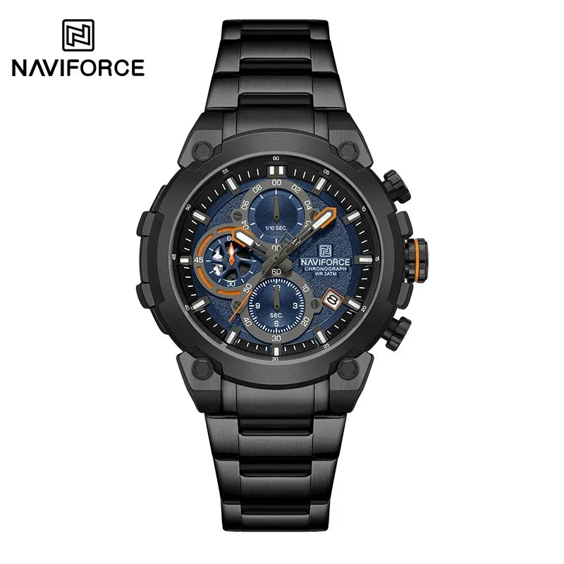 NAVIFORCF Men's Military Watch Luxury Waterproof Quartz Chronograph Wristwatch Fashionable Masculino Hot Fashion  Clock Watch