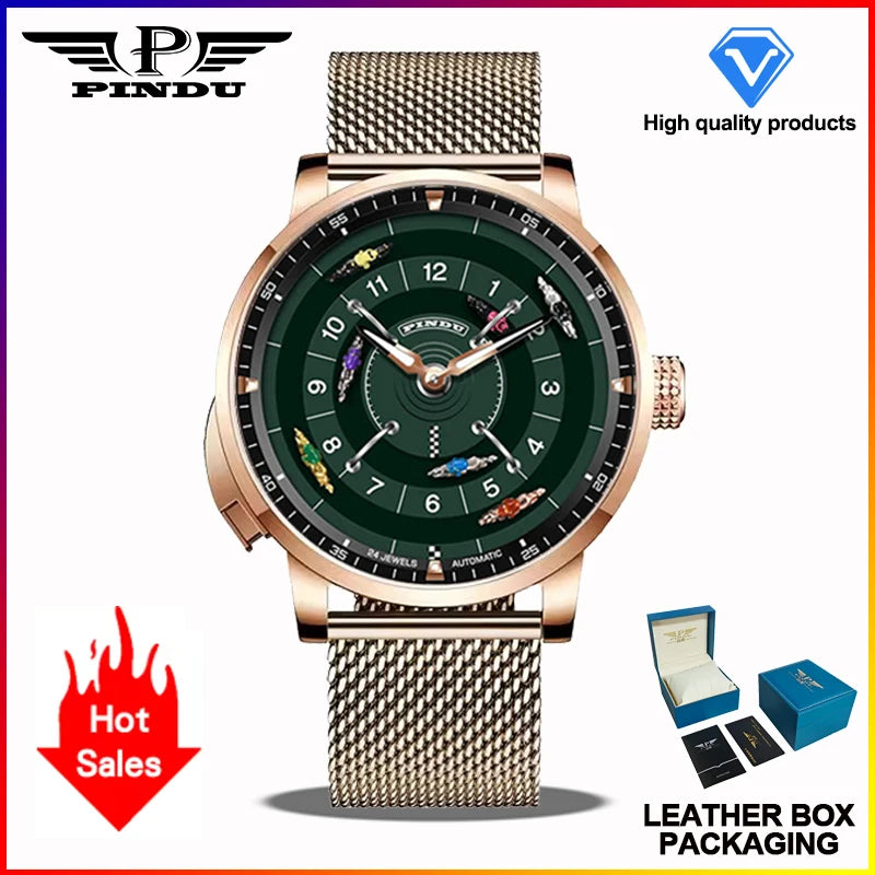 Pindu Horse Gambling Series Men's Full Automatic Mechanical Watch European Racing Roulette Entertainment Design Party Watch