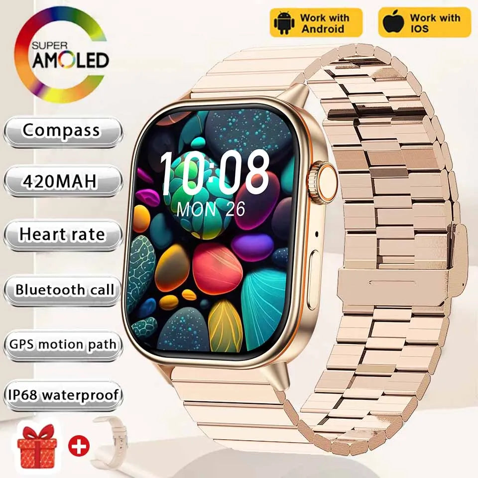 Newly Built-in GPS Sports Fitness Pilates Smart watch Women Fashion Precise Positioning 5ATM Waterproof Bluetooth Call Bracelets